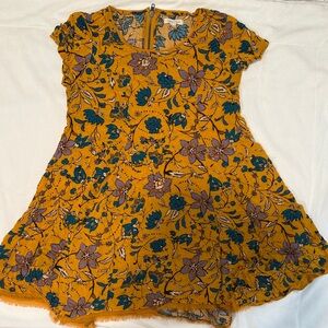 Floral Yellow and Purple tunic top